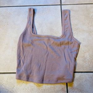 Square neck ribbed crop tank